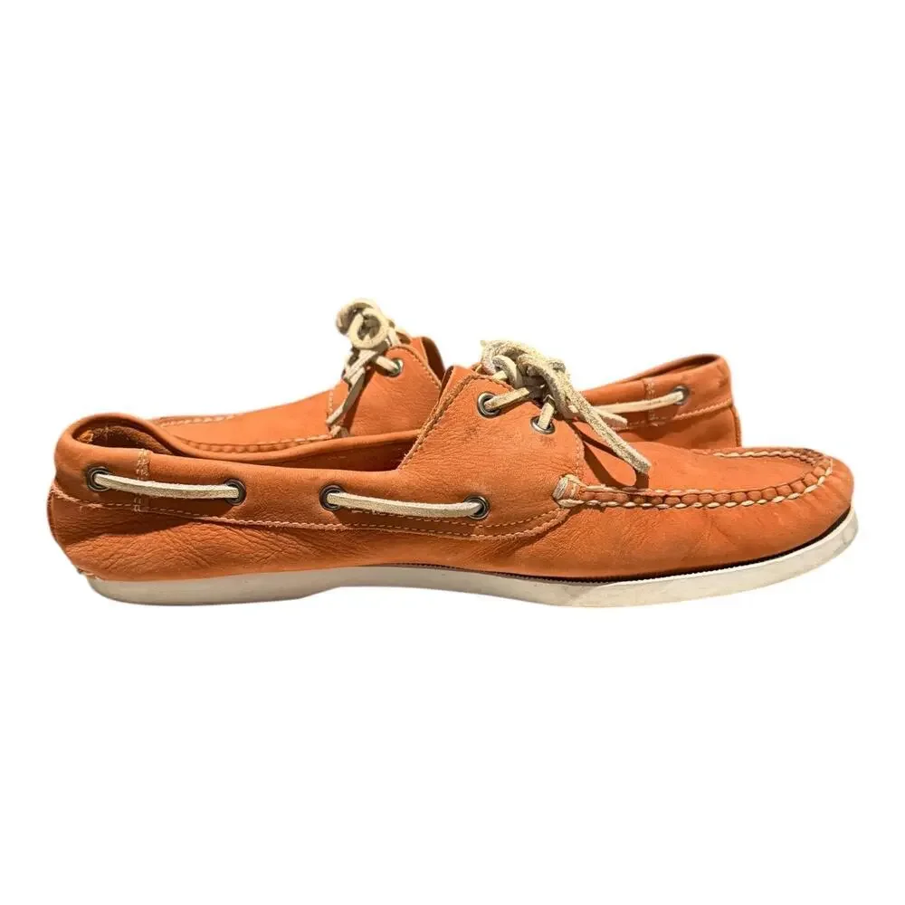 1901 Nordstrom Boat Shoes Orange Leather Men’s 10.5 M